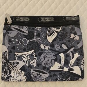 LeSportsac Women's Black and White Patterned Cosmetic Bag